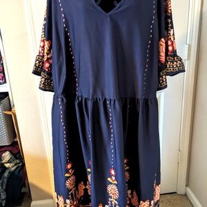 New Blue Flowy Dress Sz 26
